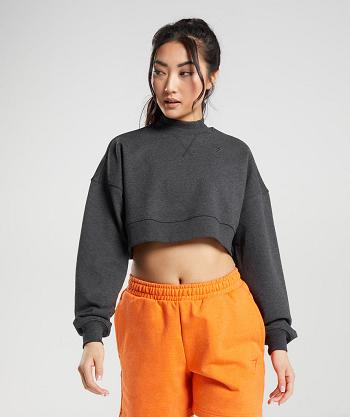 Dámské Accessories Gymshark Rest Day Sweats Cropped Pullover Černé | CZ 3781BEX